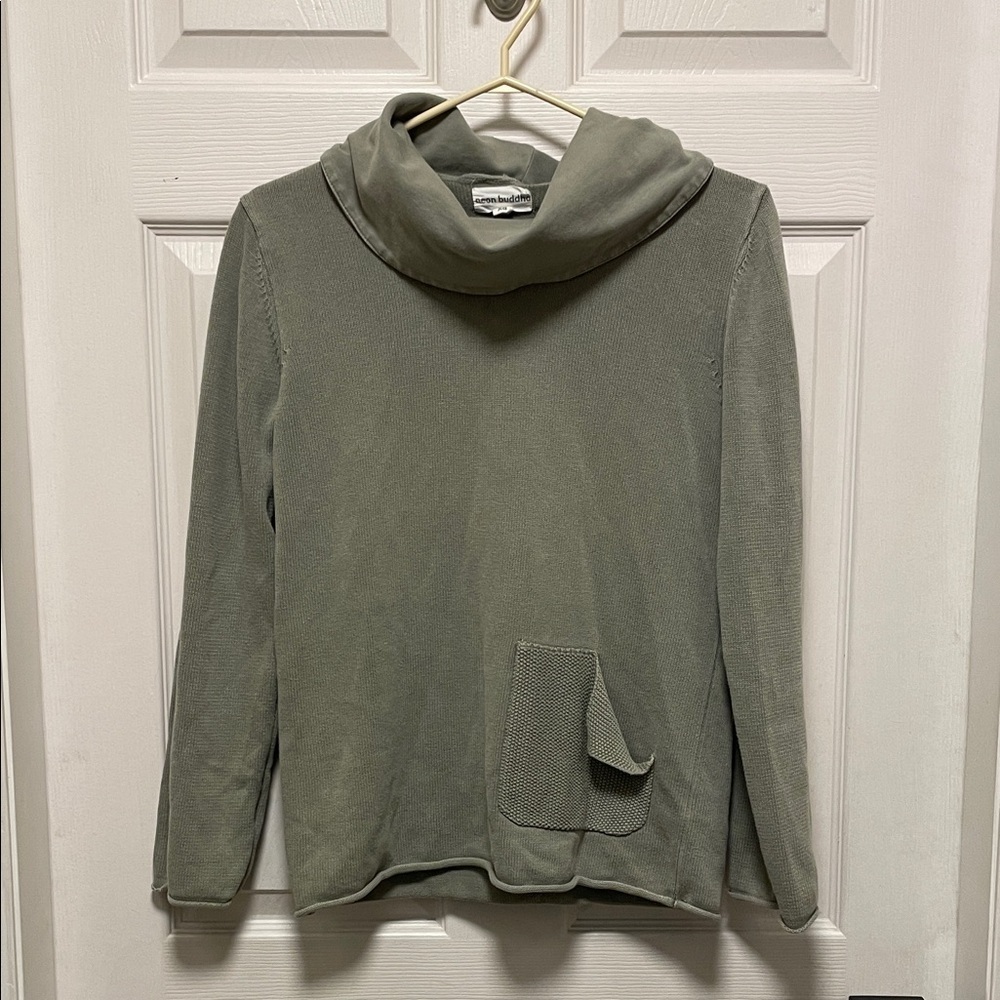 Neon Buddha | Sage Green | Cowl Neck | Rolled Hem| Knit | Sweater | Size XS